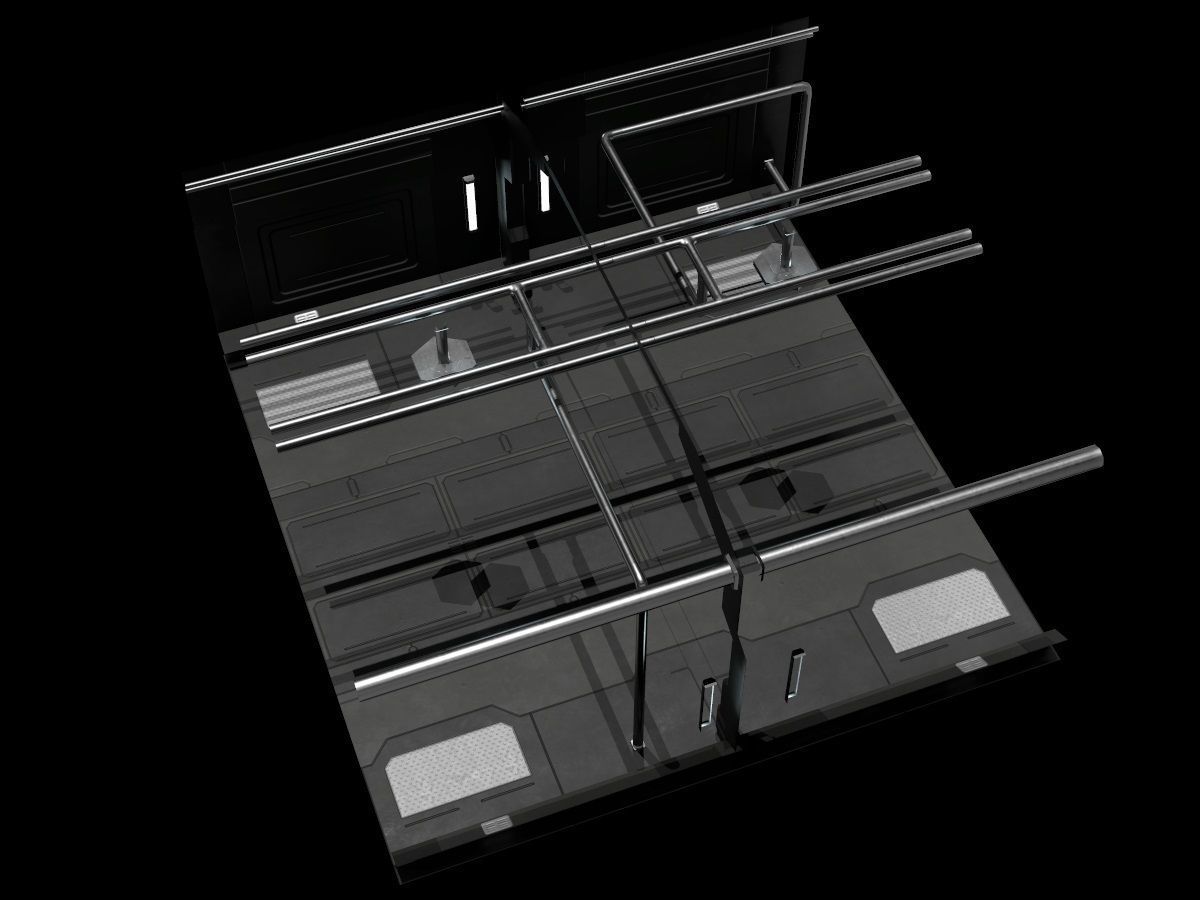 Low-Poly Sci-Fi Modular Corridor Low-poly 3D model_25
