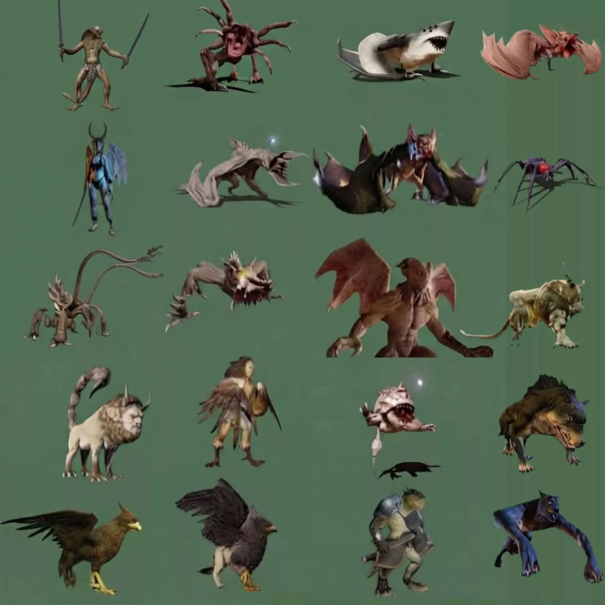 3D model Winged mythical creatures rigged Animated 20 VR / AR / low ...