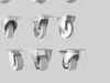 Industrial Caster Wheels Collection Swivel Fixed Brake Casters 3D model ...
