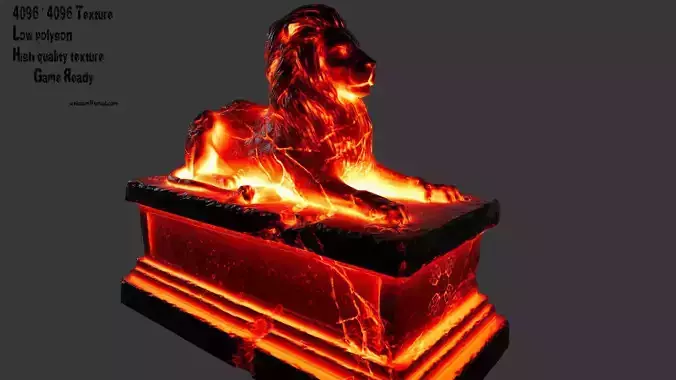  Lava Lion Statue