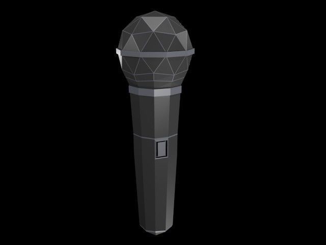 Low poly microphone Low-poly 3D model_13