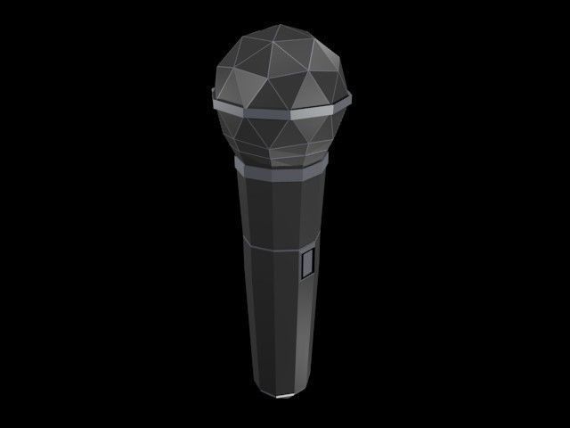 Low poly microphone Low-poly 3D model_14