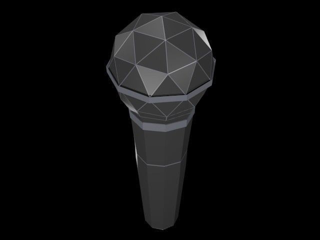 Low poly microphone Low-poly 3D model_6
