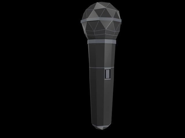 Low poly microphone Low-poly 3D model_11