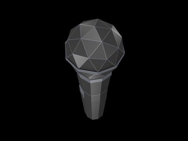 Low poly microphone Low-poly 3D model_8