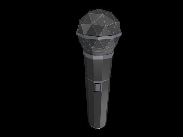 Low poly microphone Low-poly 3D model_10