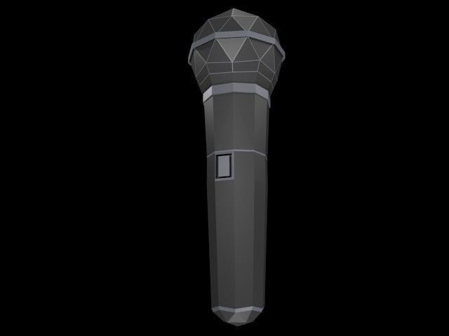 Low poly microphone Low-poly 3D model_9