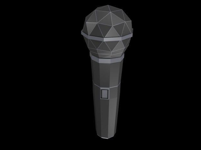 Low poly microphone Low-poly 3D model_3