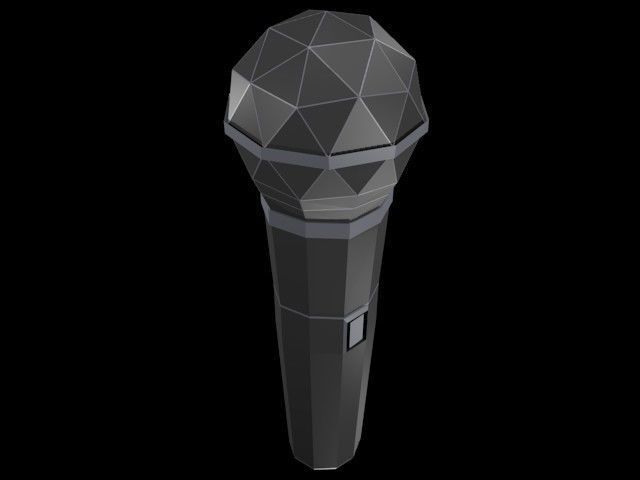Low poly microphone Low-poly 3D model_4