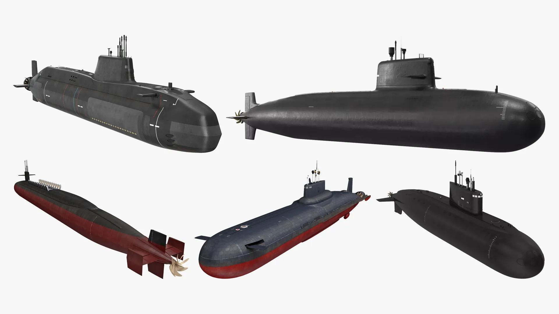 Supersonic Rigged Model Submarines Rigged Collection 3D Model Pack | CGTrader
