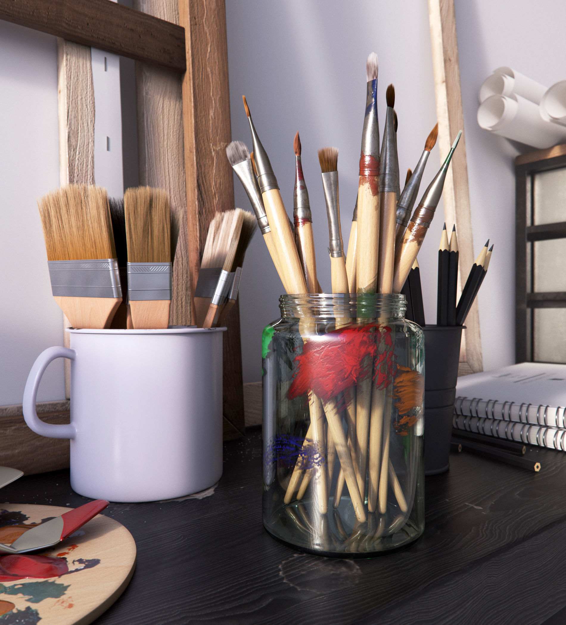 Decorative set 01 3D model_3