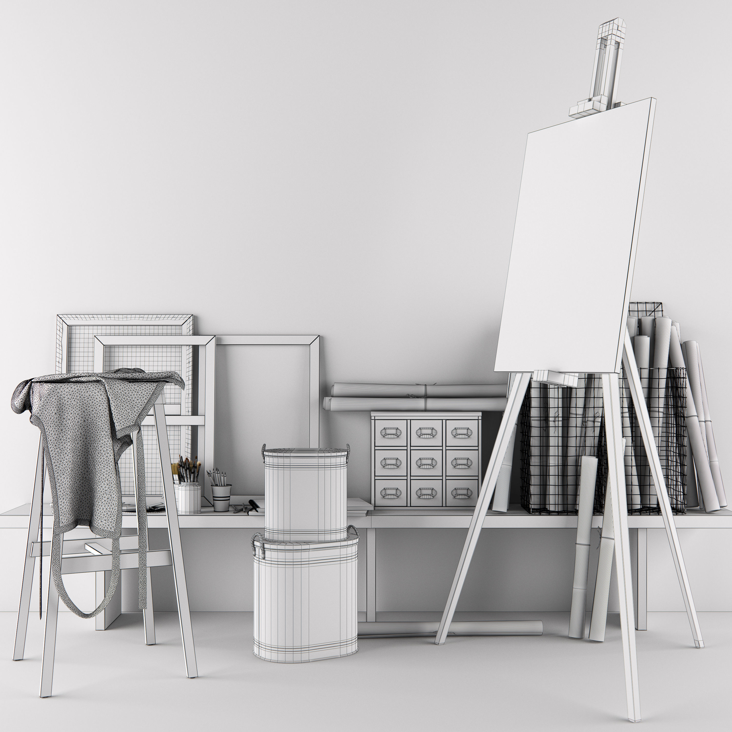 Decorative set 01 3D model_1