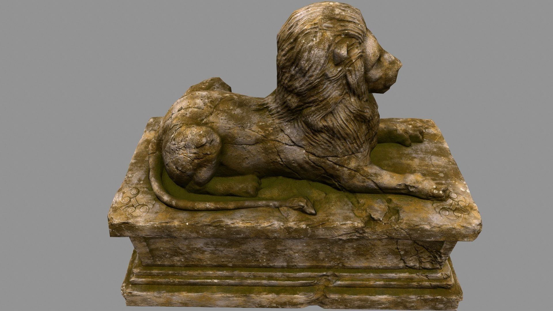 Lion Statue 9 Low-poly 3D model_5
