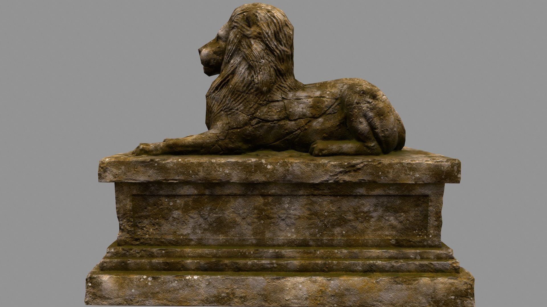 Lion Statue 9 Low-poly 3D model_6