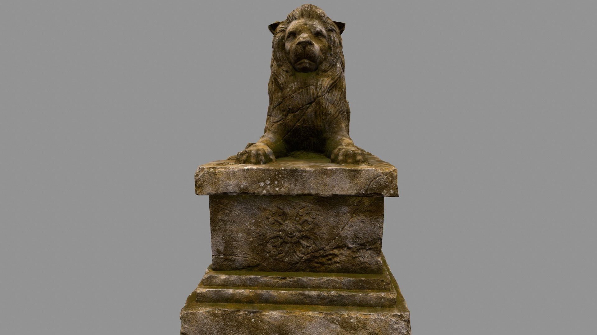 Lion Statue 9 Low-poly 3D model_9