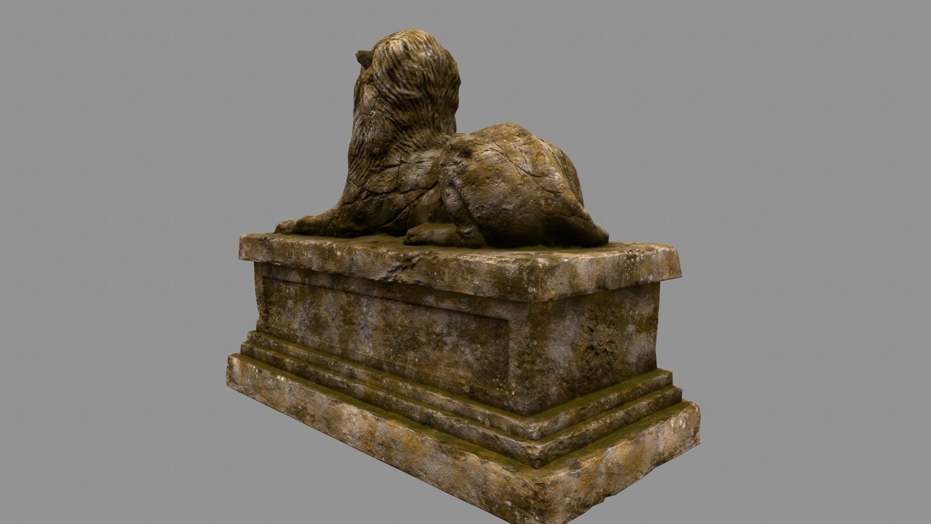 Lion Statue 9 Low-poly 3D model_4