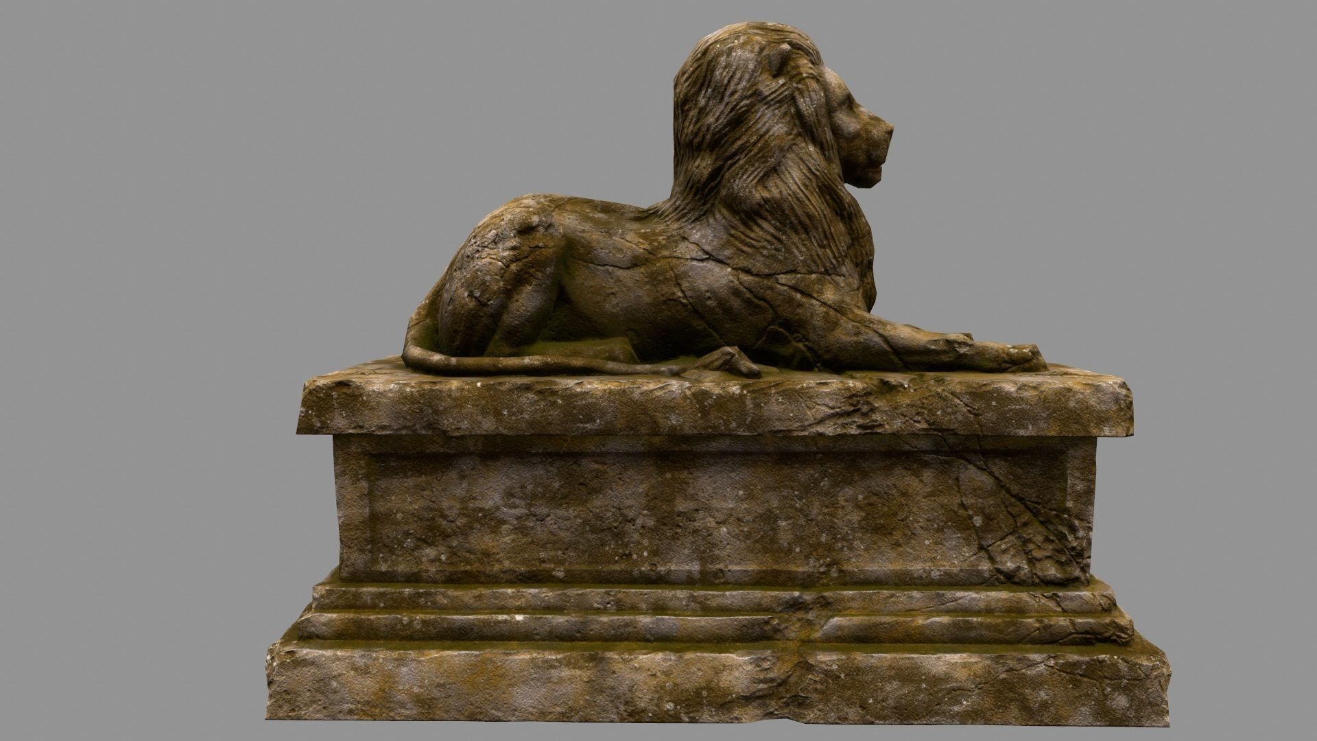 Lion Statue 9 Low-poly 3D model_2