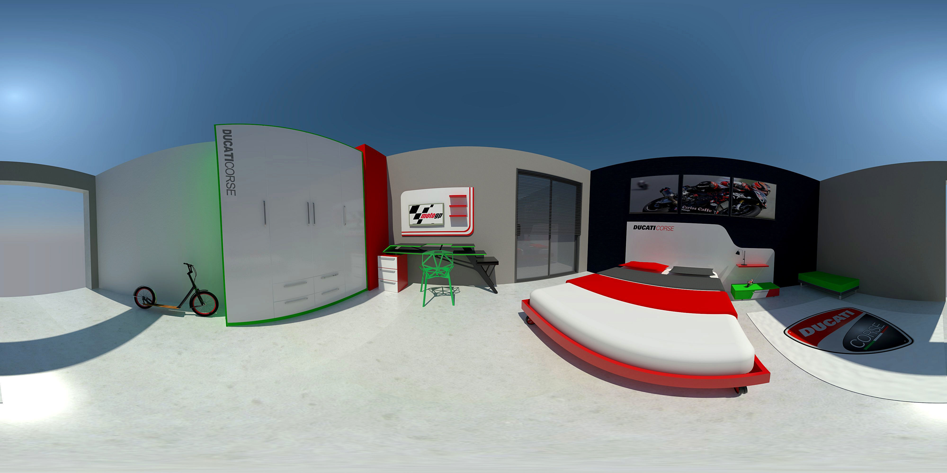 ducati themed room Low-poly 3D model_2