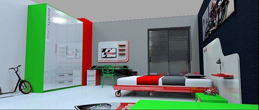 ducati themed room Low-poly 3D model_0