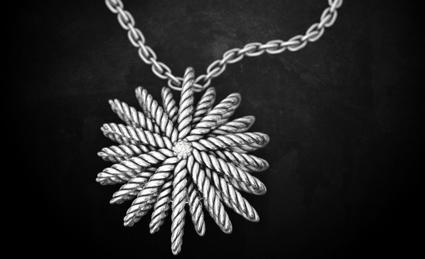 Stylish female pendant 170 3D print model_8