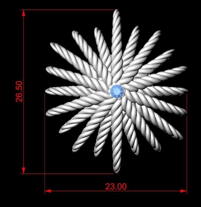 Stylish female pendant 170 3D print model_14