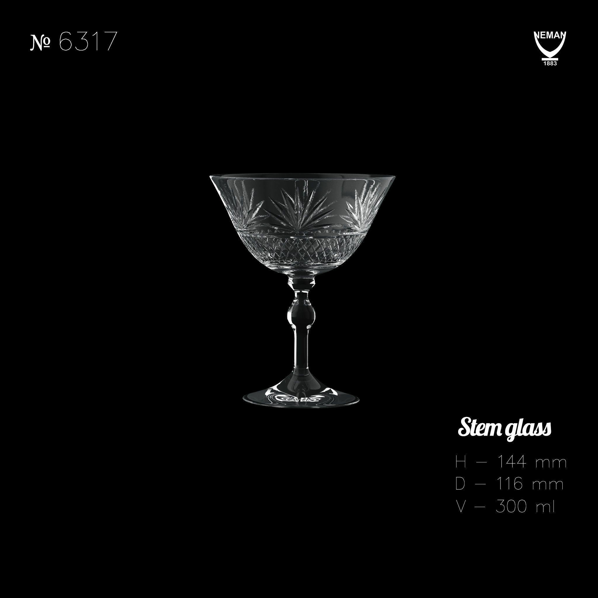 Set 6317 wine glass Low-poly 3D model_3
