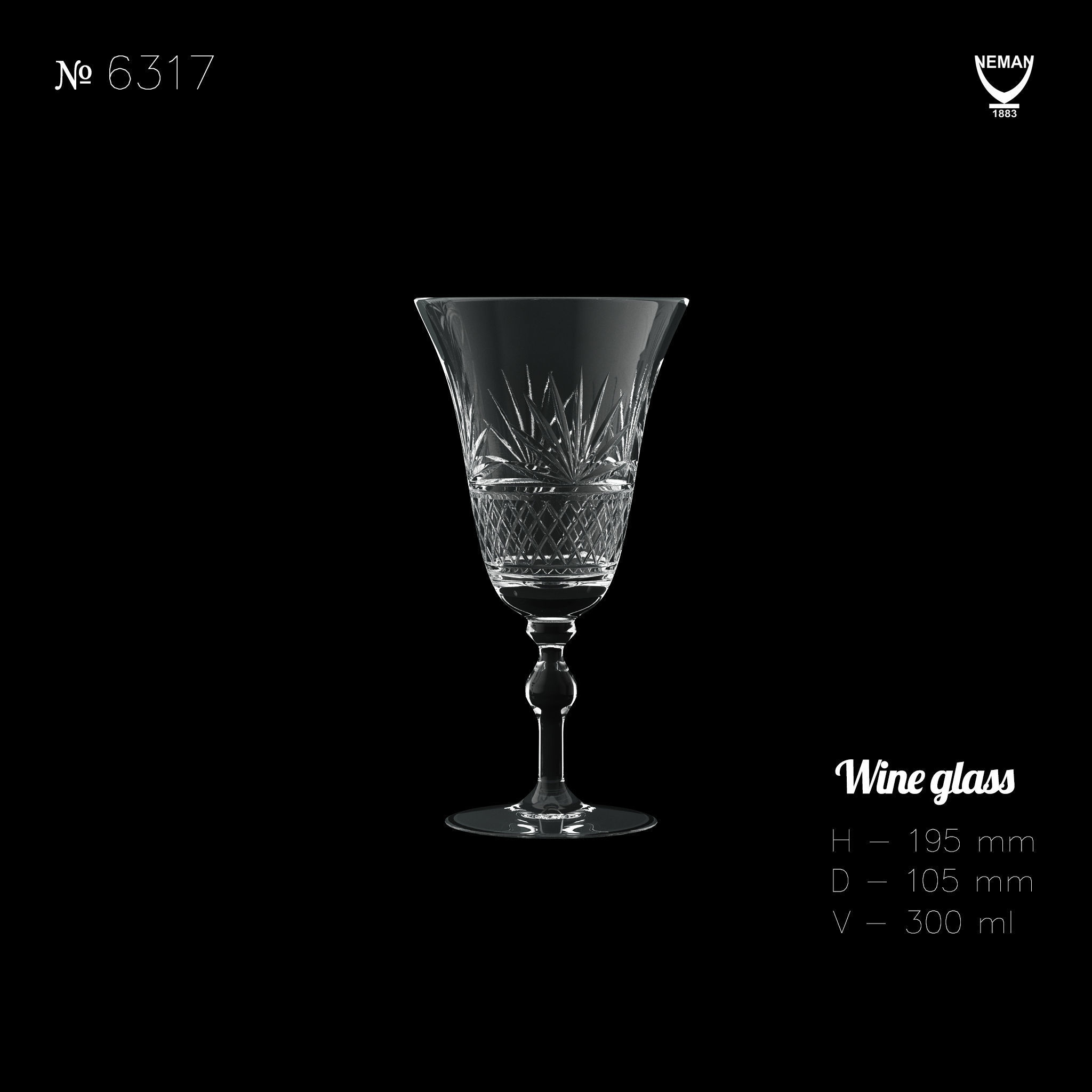 Set 6317 wine glass Low-poly 3D model_1
