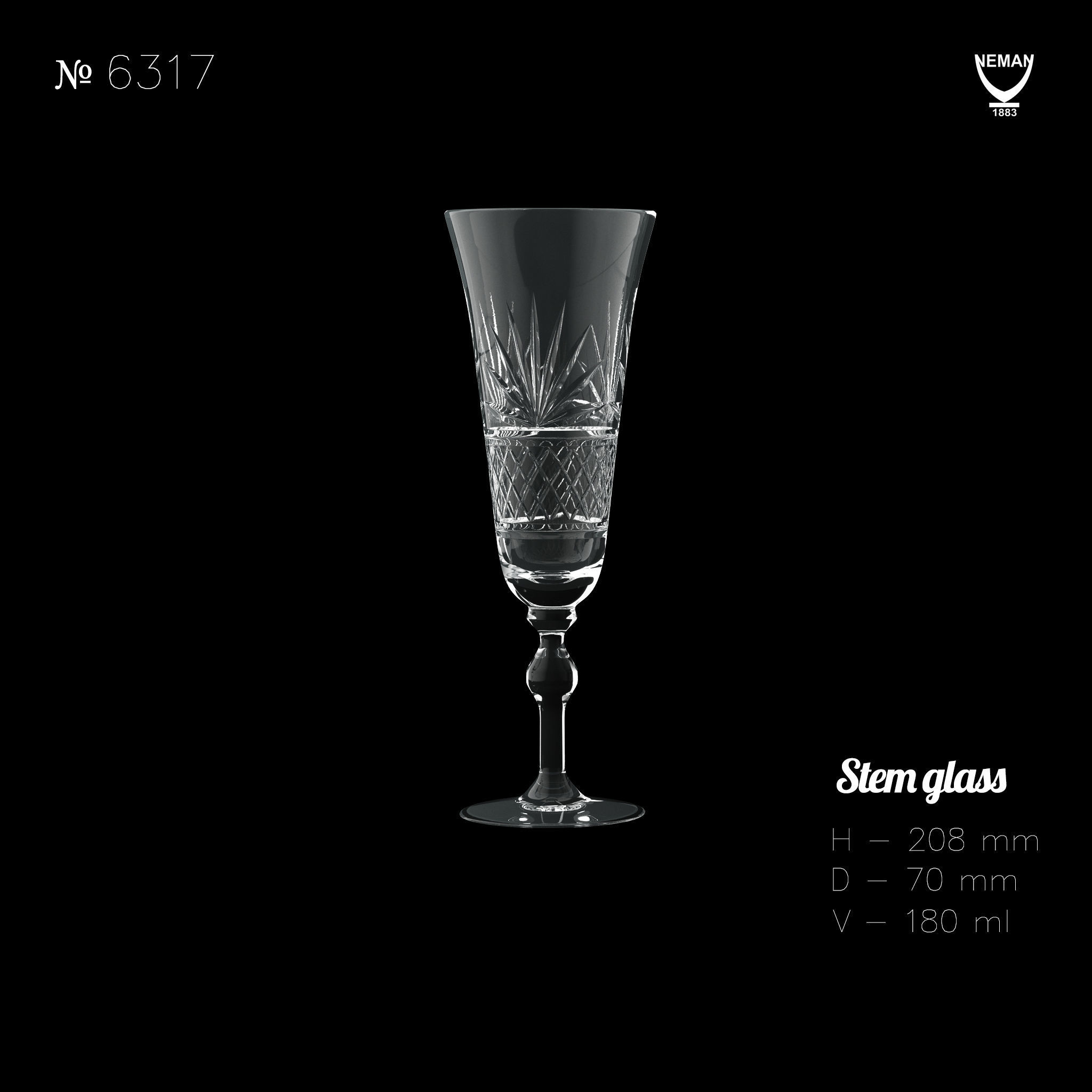 Set 6317 wine glass Low-poly 3D model_2