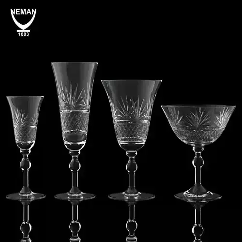 Set 6317 wine glass Low-poly 3D model