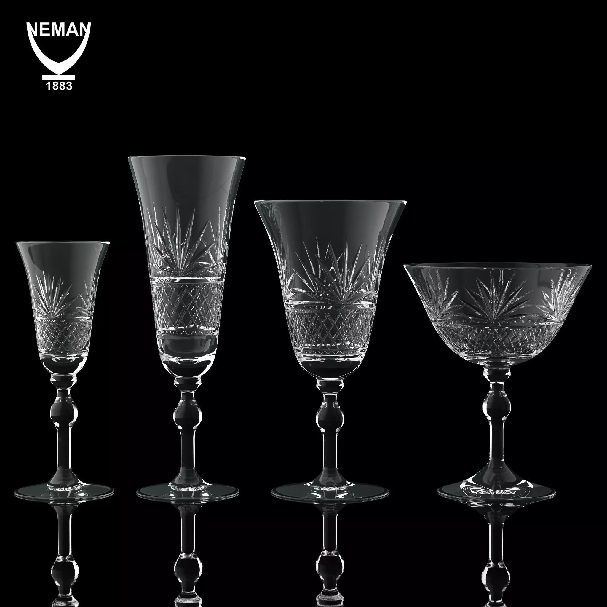 Set 6317 wine glass Low-poly 3D model_0