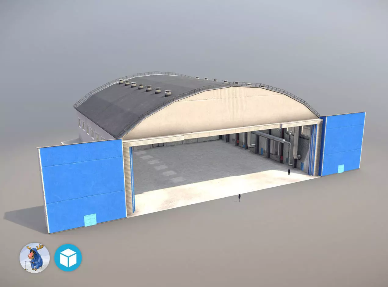 Airport Hangar1 UEEE Low-poly 3D model_0