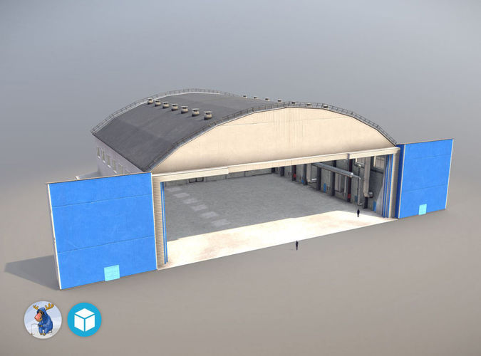 Airport Hangar1 UEEE Low-poly 3D model