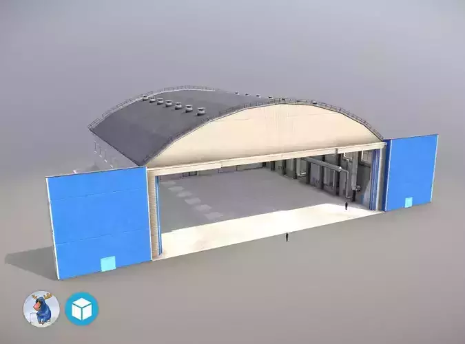 Airport Hangar1 UEEE Low-poly 3D model