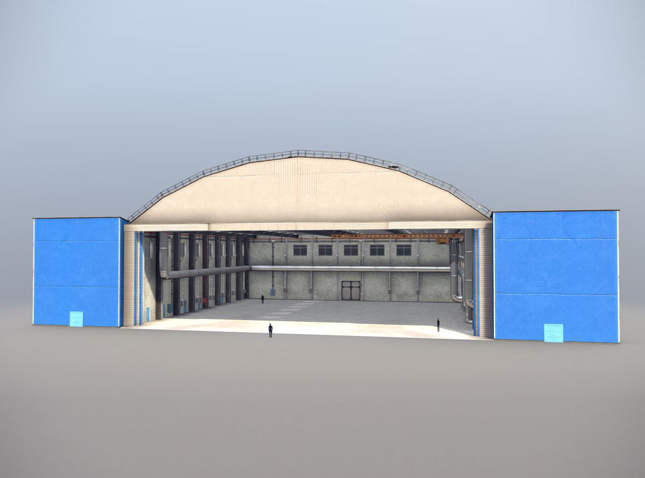 Airport Hangar1 UEEE Low-poly 3D model_3