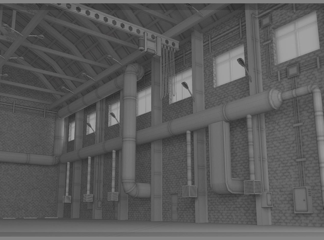 Airport Hangar1 UEEE Low-poly 3D model_1