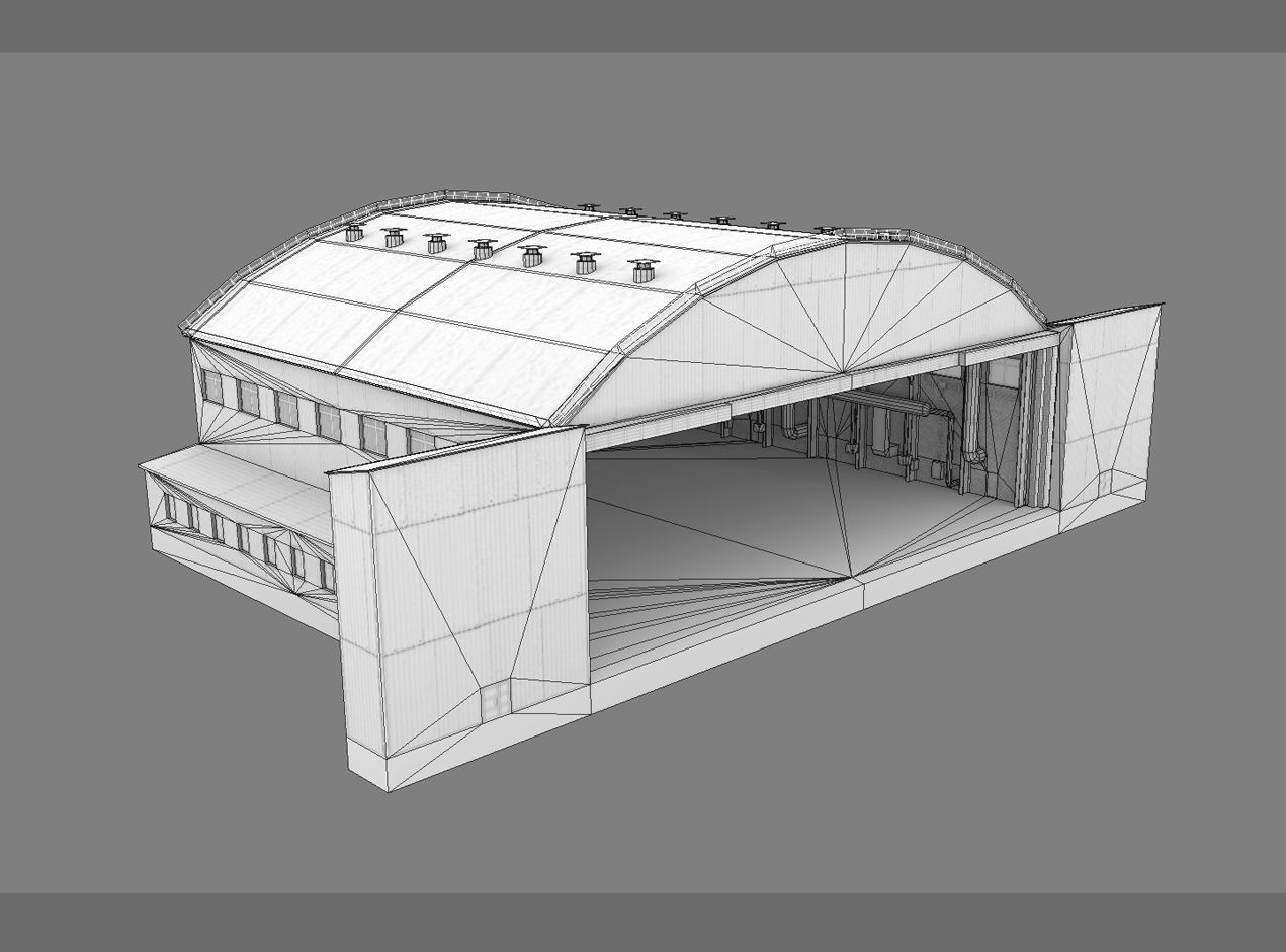 Airport Hangar1 UEEE Low-poly 3D model_9