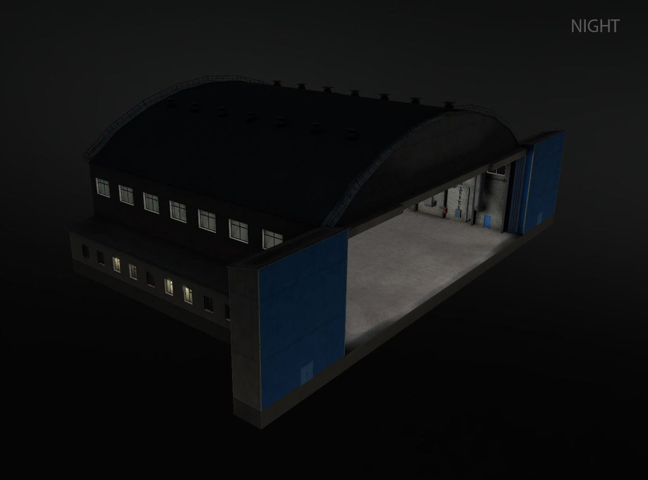 Airport Hangar1 UEEE Low-poly 3D model_8