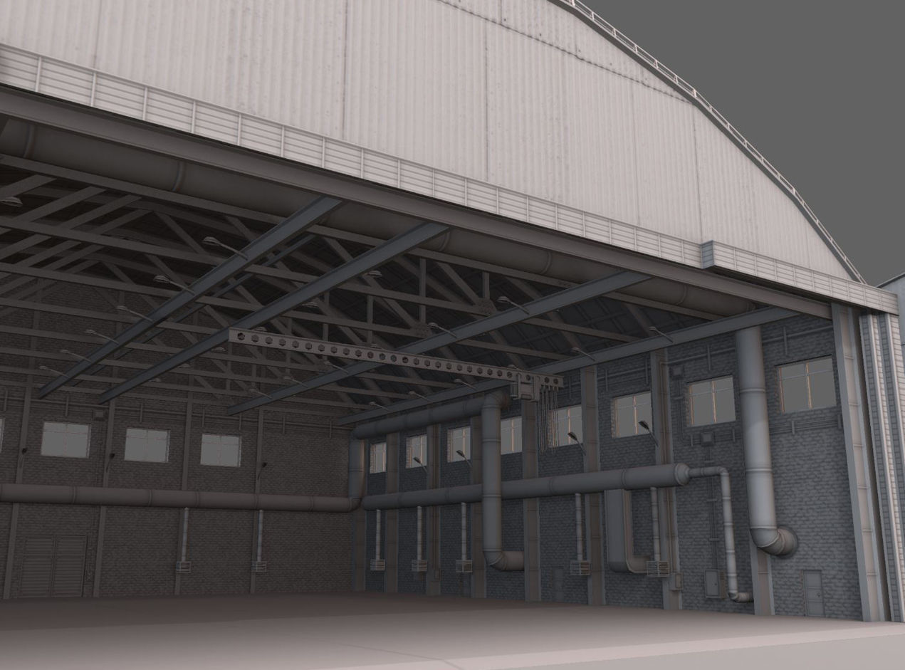 Airport Hangar1 UEEE Low-poly 3D model_6
