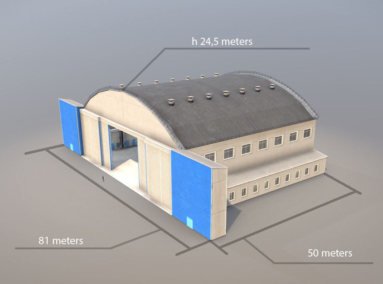 Airport Hangar1 UEEE Low-poly 3D model_4