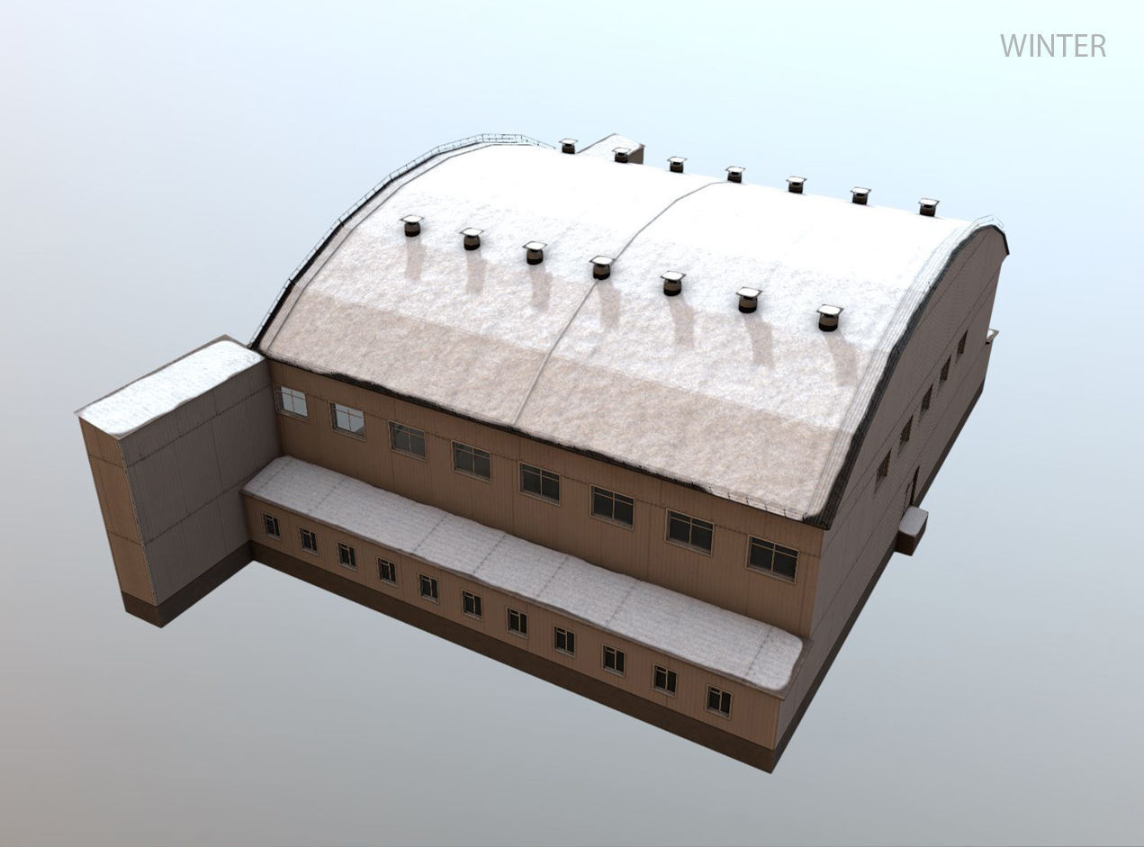 Airport Hangar1 UEEE Low-poly 3D model_7