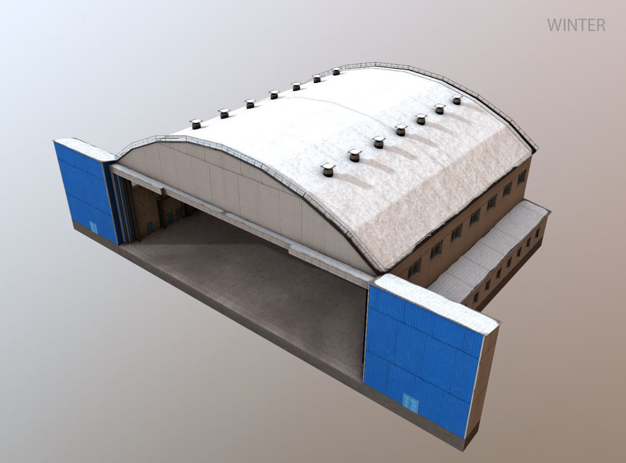 Airport Hangar1 UEEE Low-poly 3D model_27