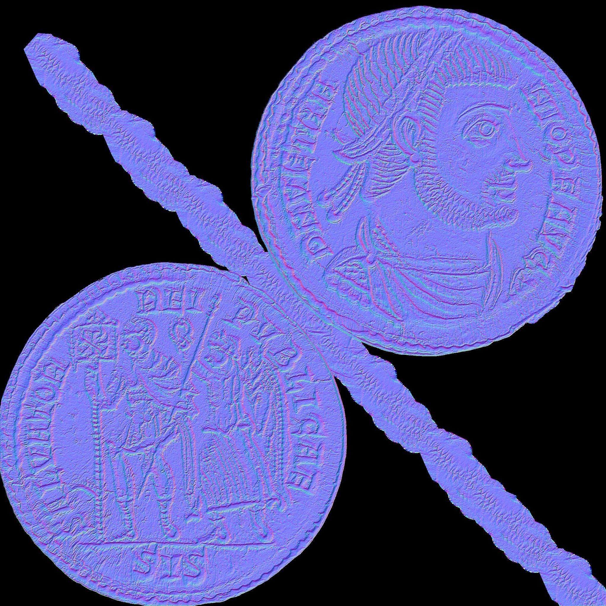 ancient coins colection Low-poly 3D model_3