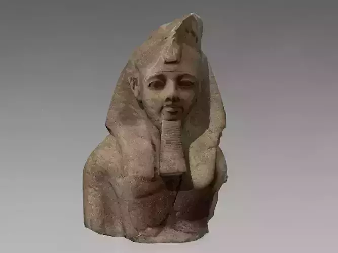 Egyptian stone bust Low-poly 3D model
