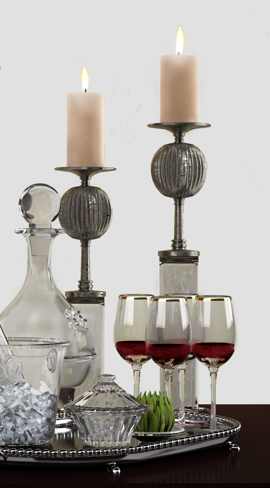 Decorative set in a modern style 3D model_3