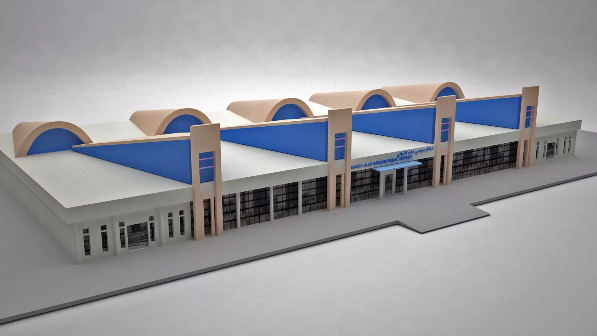 Marsa Alam Airport Terminal building Low-poly 3D model_0