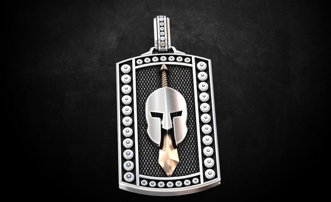 Pendant with a knight and a sword 171 3D print model