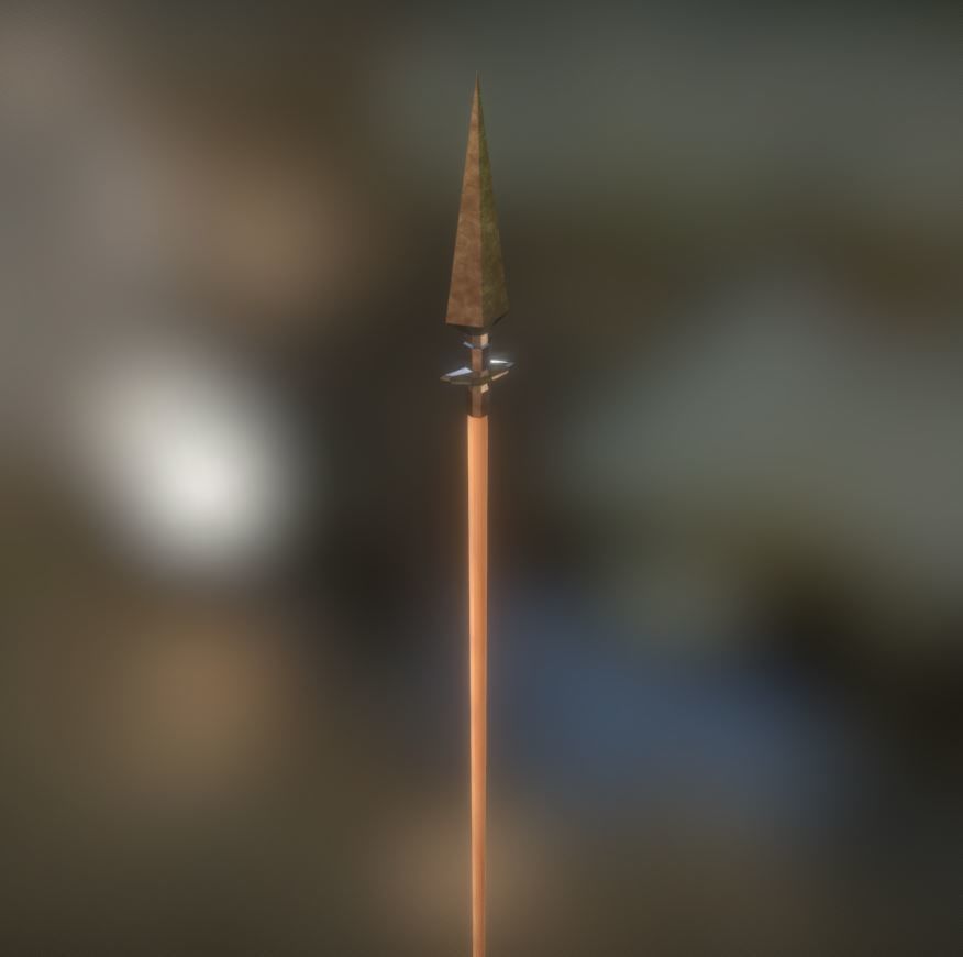 Spear And Club low poly game ready 3D model_2