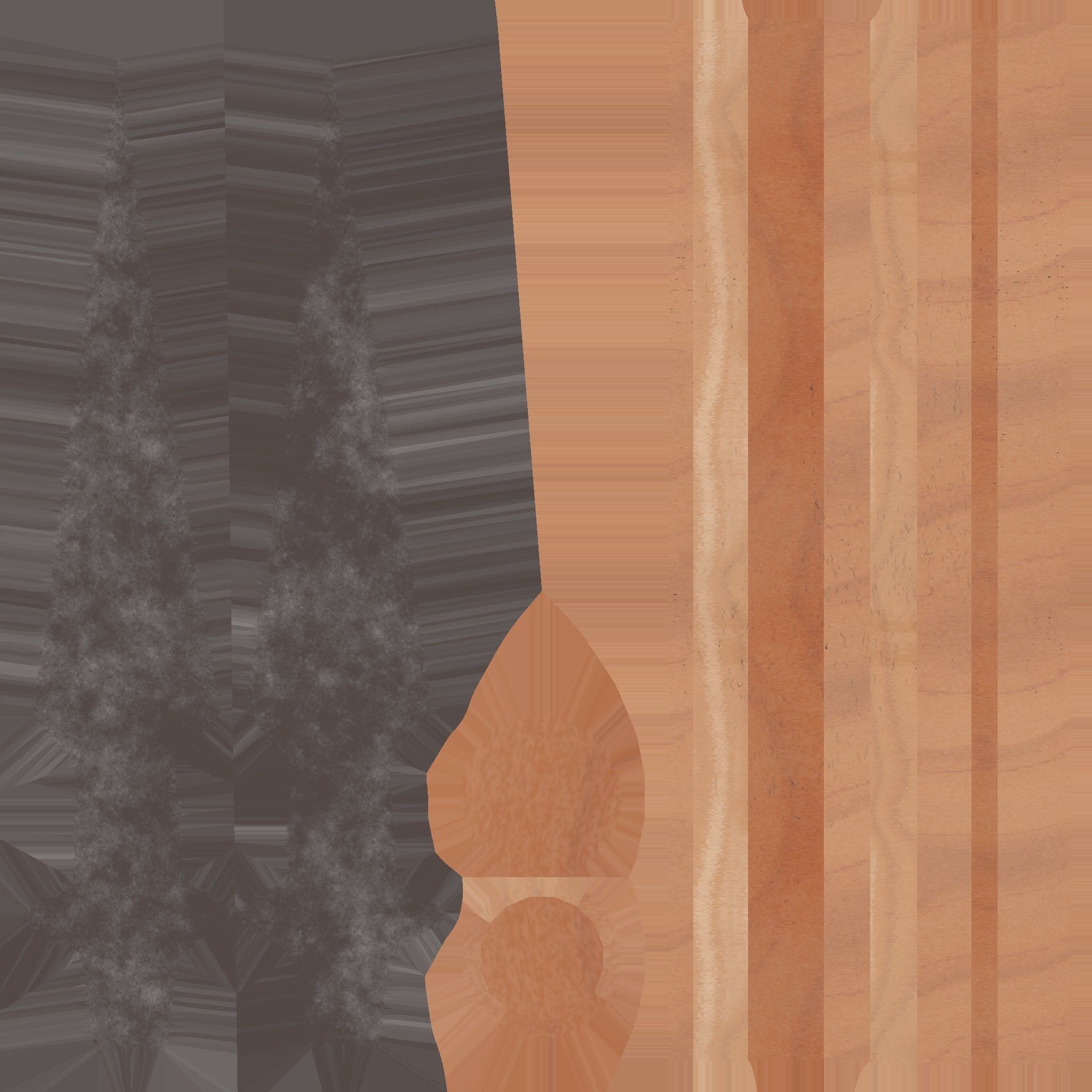 Spear And Club low poly game ready 3D model_3