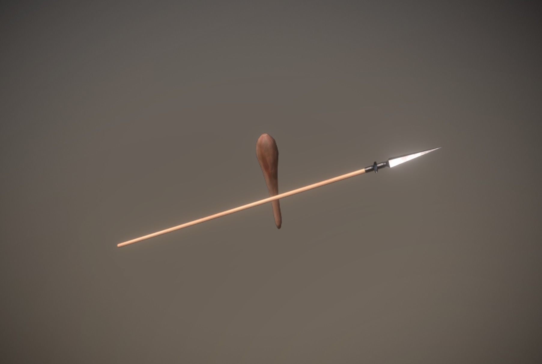 Spear And Club low poly game ready 3D model_1