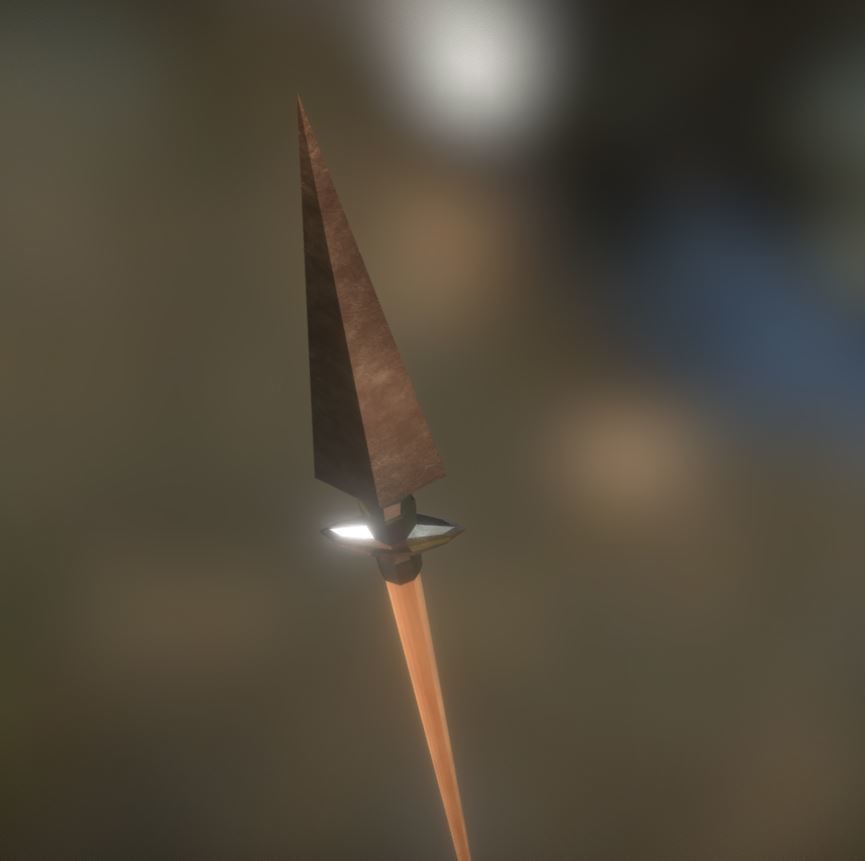 Spear And Club low poly game ready 3D model_7